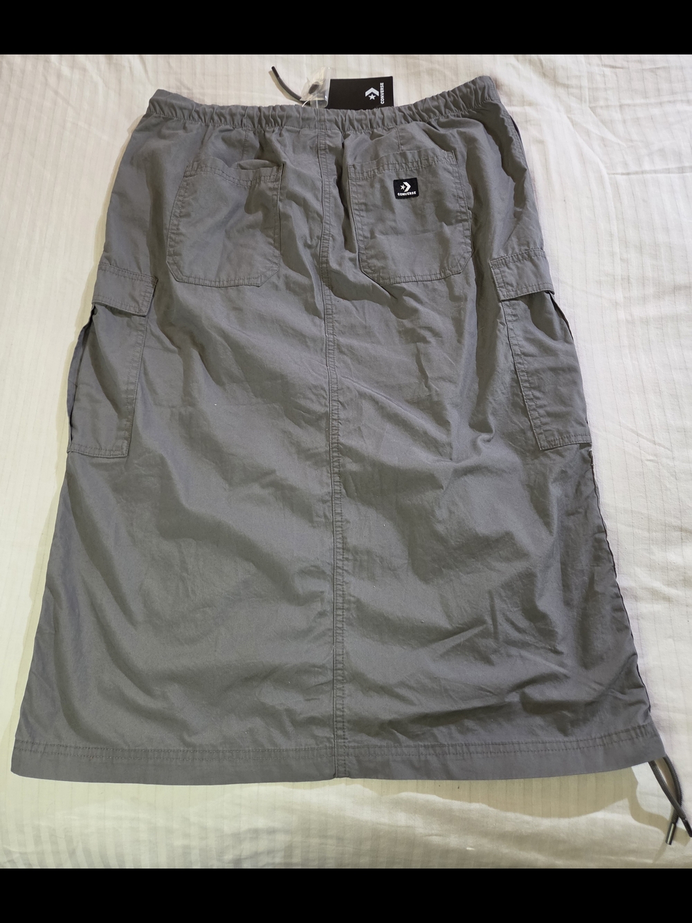 Converse Gray Cargo Skirt Womens Size XL Casual Drawstring Cargo Midi Skirt - Picture 2 of 13